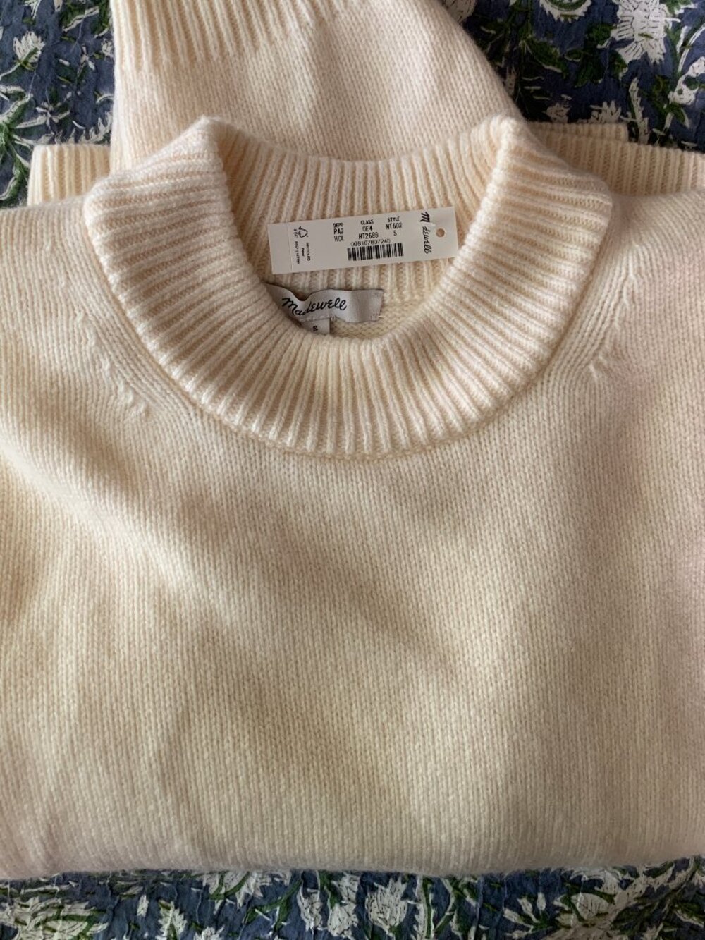 Brand New with tags, Madewell SoftWool Boxy Crewneck Sweater, Size Small